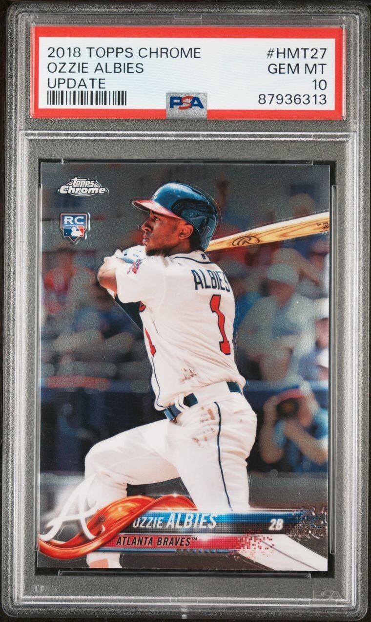 OZZIE ALBIES 2018 TOPPS CHROME UPDATE RC #HMT27 [BASE]--PSA 10--ATLANTA