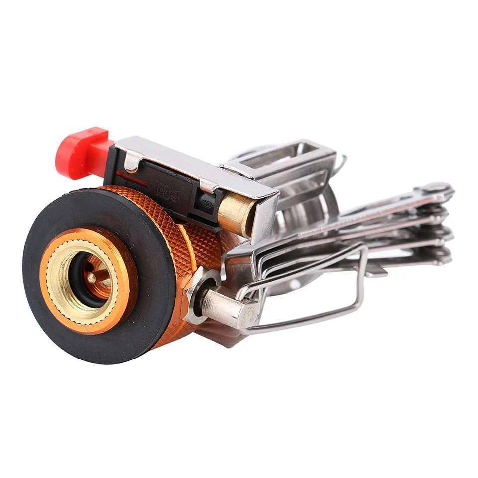 Quemador ultraligero portátil para mochileros gas butano propano campamento al aire libre estufa de gas Foto 3 de 4