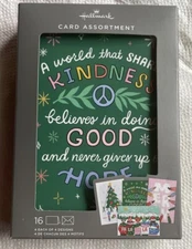 (16) Hallmark Christmas Cards & Envelopes 4 Different Designs 5" x 7"