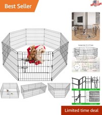 Ultimate 24-Inch Metal Pet Playpen - Ideal Indoor/Outdoor Fence for Pets