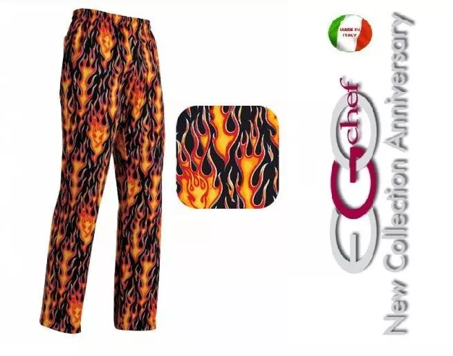 CHEF PANTS FLAMES CHEF PANTS PIZZA CHEF EGOCHEF CHEF PANTS