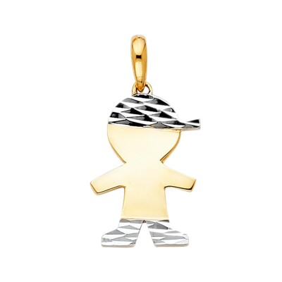 Anhänger Gold 14 Karat Bicolor Gold Junge