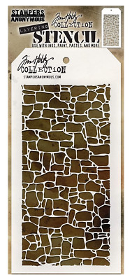 Tim Holtz Layering Stencil Stone Patterns Paper Stamper Concrete Wall Pattern