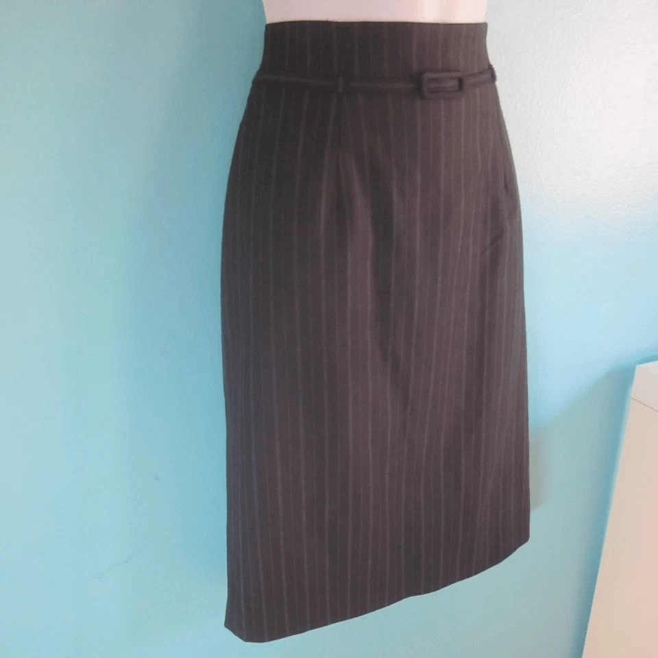 Falda a rayas Classiques Entier para mujer talla 6 vintage mezcla de lana trabajo carrera