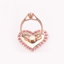 Universal 360 Rotating Finger Ring Stand Holder For iPhone - CRYSTAL GOLD HEART
