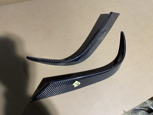 For Ferrari California T 2015-18 REAL CARBON Front Bumper Fins Air Vent Splitter - Picture 9 of 13