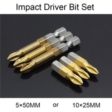 Image of 5/10× Torsion Extra Hard Bits 25/50mm PH2 For Impact Driver Screwdriver Bit Set