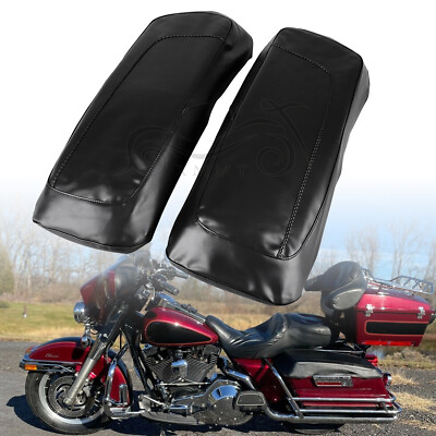 Hard Saddlebag Lid Covers PU Leather Fit For Harley Street Road Glide EFI FLTRI