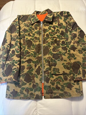 Vtg 70s Sears Roebuck Duck Woodland Camo Reversible Hunting