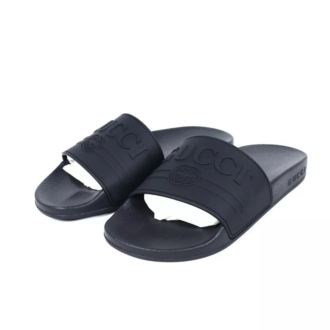 Sandales plates gucci gg Supreme logo slide mules chaussures femmes EU 35 noir neuves