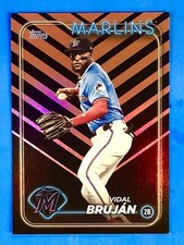 2024 Topps Update Series Halloween Stripes Vidal Brujan US216 Miami Marlins