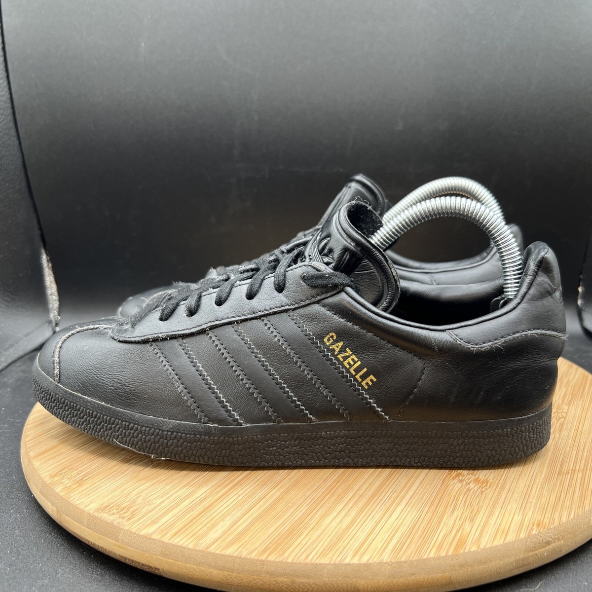 Adidas Mens Size Gazelle Triple Black Leather Sneakers BB5497 Shoes