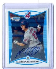 LONNIE CHISENHALL 2008 BOWMAN CHROME AUTO ROOKIE RC INDIANS