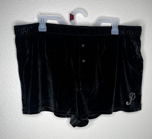 PINK women’s velvet rhinestones logo pijamas shorts Sz XL Sleepwear loungewear - 第 2/9 張圖片