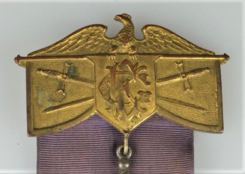 ANTIQUE KNIGHTS OF THE GOLDEN EAGLE MEDAL BADGE - c1886 - VICTORIAN MEDAL BADGE - Picture 3 of 8