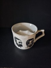 Ceramic Shaving Mug Mustache Cup Beards Faces Facial Hair Barber