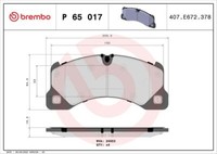 Brembo P 65 017 Bremsbelagsatz, Scheibenbremse FüR Porsche VW