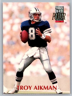 Troy Aikman 1992 Pro Set Power FOOTBALL #8 Dallas Cowboys HOF | eBay