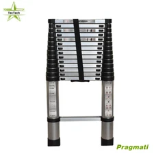 14.5 Feet Aluminum Non-Slip Telescoping Ladder Extension Ladders Folding