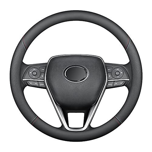 Nappa Premium Leather car Steering Wheel Cover Non-Slip Breathable Universal ... - Picture 3 of 6
