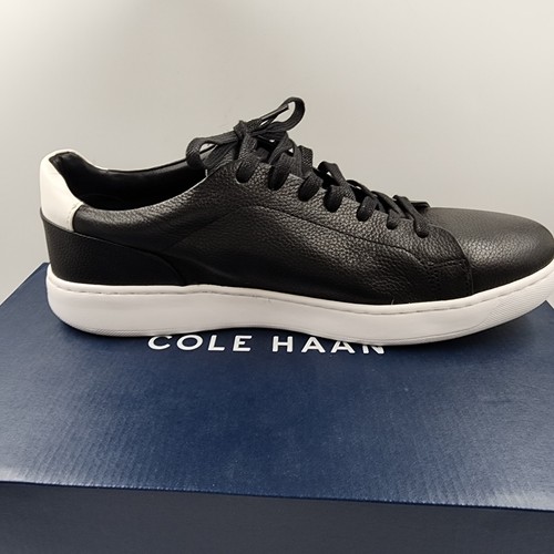Calvin Klein Falconi Leather Sneakers Men's Black/White Round Toe Lace
