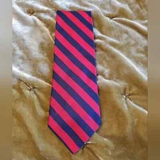 Brooks Brothers Men's Red and Black All Silk Striped Necktie Made in USA