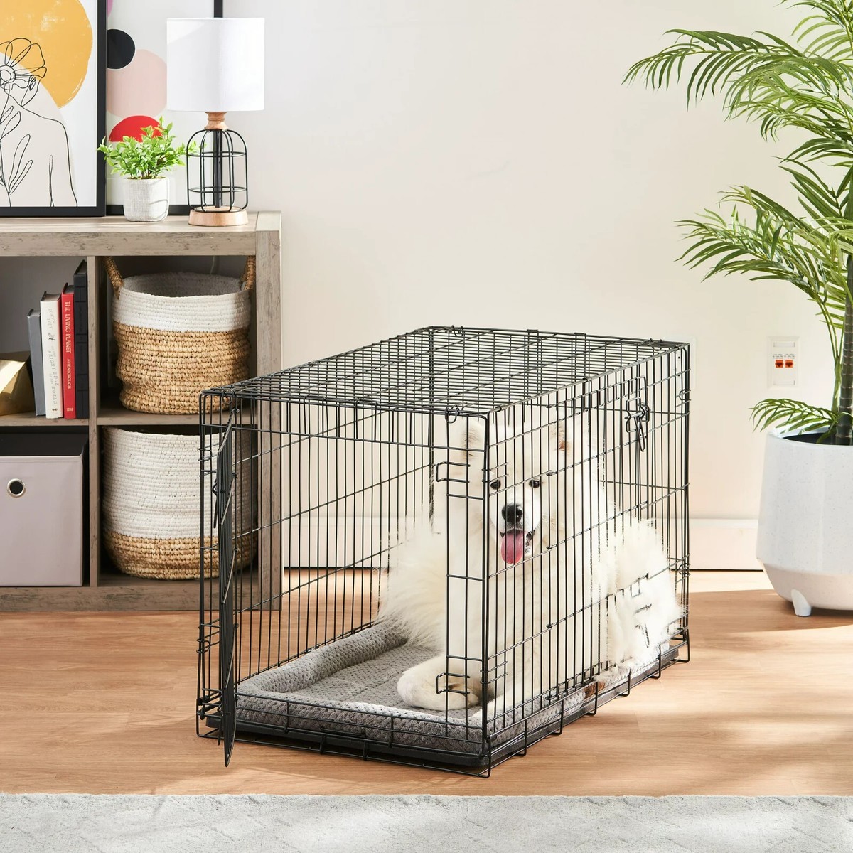 VIBRANT LIFE DOUBLE-DOOR FOLDING METAL DOG CRATE W/ DIVIDER & TRAY