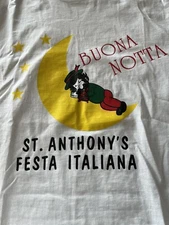 Buona Notta St Anthony's Festa Italiana Vintage SS Graphic T Shirt Size Large