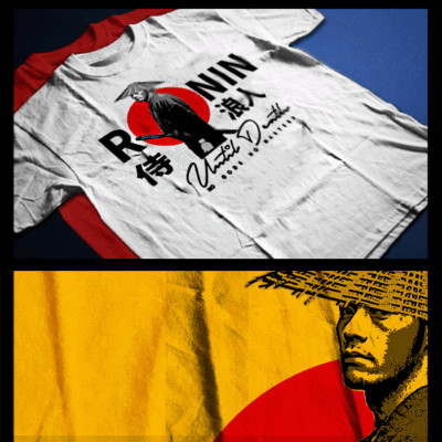 Samurai Warrior Stance Bushido Code Kanji Japanese Katana Ronin Assassin T-Shirt