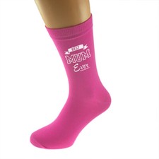 Best Mum Ever Hot Pink Ladies Socks UK Size 3.5-7.5 - N1064