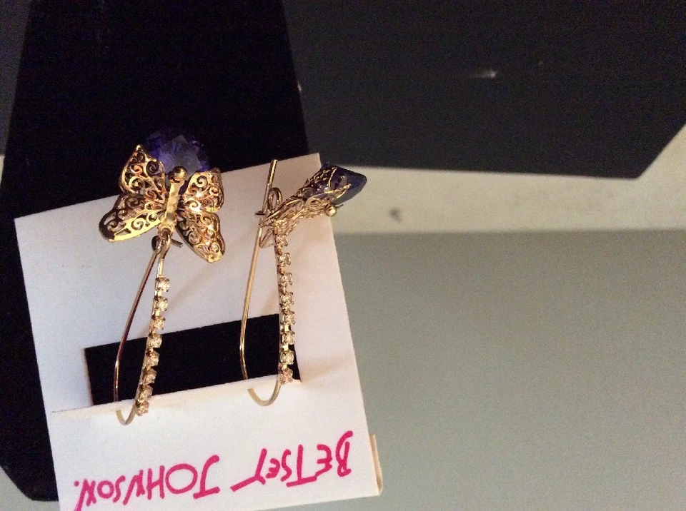 Betsey Johnson Joyería PENDIENTE GANCHO MARIPOSA PASTORES DE OTOÑO $40 BL 26 Foto 4 de 4