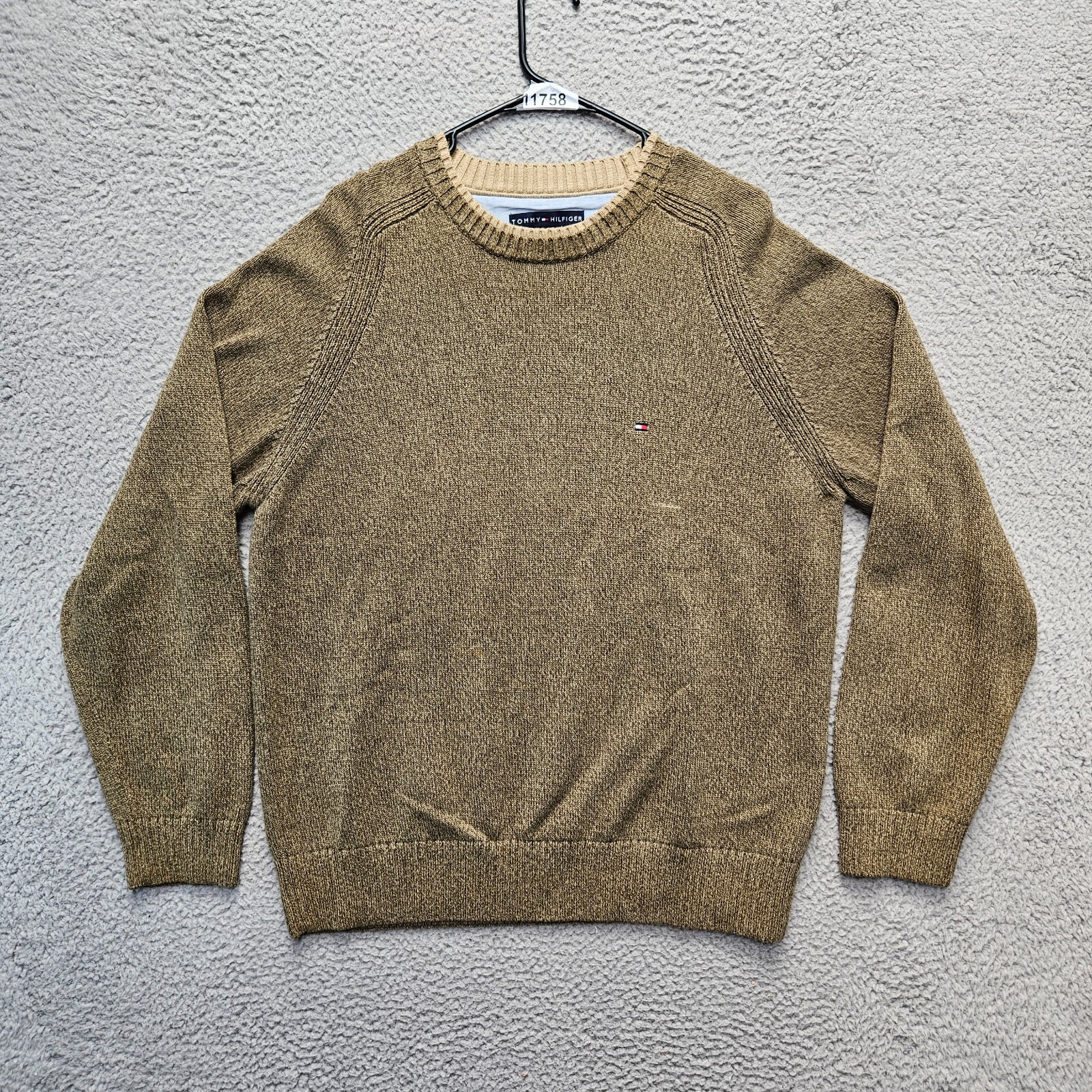 Tommy Hilfiger Sweater Mens Size Large Green Crewneck Long Sleeve Pullover