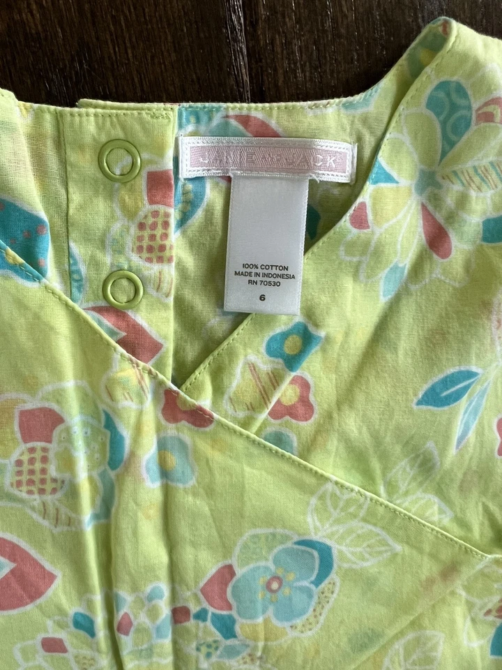 Vestido floral ligero de algodón para niñas talla 6 Janie & Jack para nadar playa piscina Foto 2 de 4