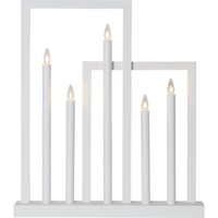 Star Frame Led Fenster Leuchter Weihnacht Lichter Deko Modern 5-Flg Holz Weiß