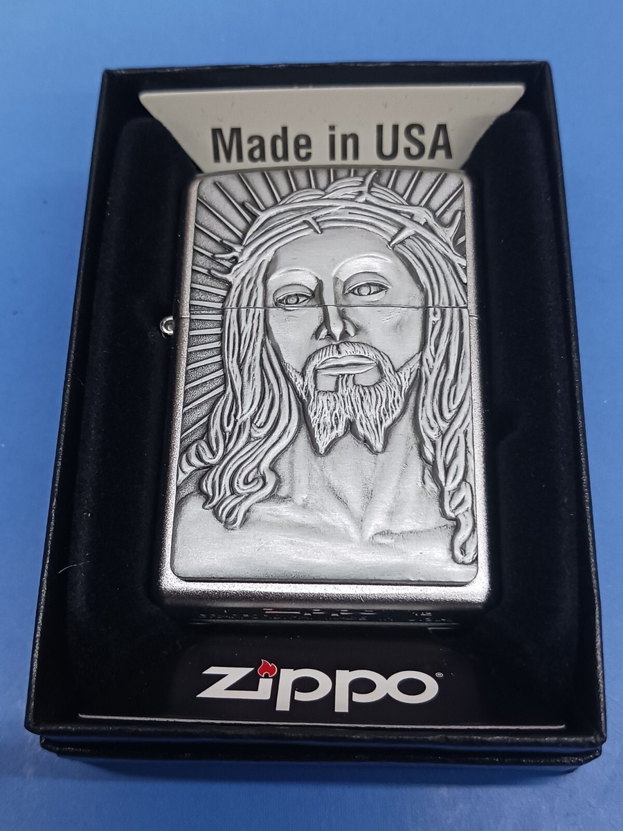 アクセサリー BM Zippo case Zippo 28125 Blessed savior Jesus Christ Emblem Satin Chrome | eBay
