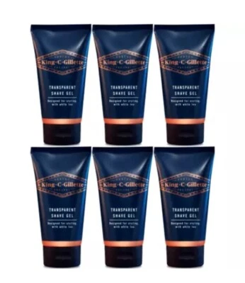 6x King C. Gillette Shaving Gel 150ml Cooling Sensation, Expired 02/2024
