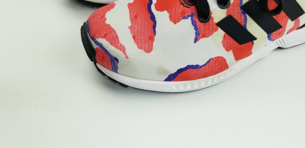 FLUX TX−LASE Adidas 6.5 Men's ZX Flux Red White Camo Lace Up Trefoil Logo