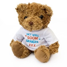 NEW - GET WELL SOON GRANDPA - Teddy Bear - Soft Cute Cuddly Lovely Gift Present