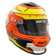 Zamp RZ70E Helmet Hans Compatible Holes Snell 2020 Approved ORCi Karting Orange