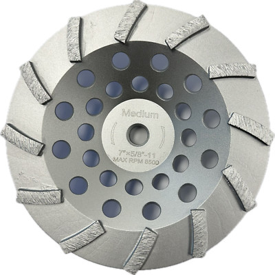 Vantage diamond tooling, Turbo Segment Cup wheel 7''. Soft Bond. Medium grit