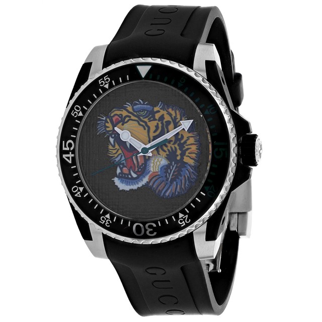 Gucci YA136318 40mm Dive Tiger Motif 