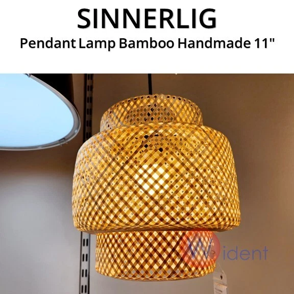 IKEA SINNERLIG Pendant Lamp Bamboo Handmade 11