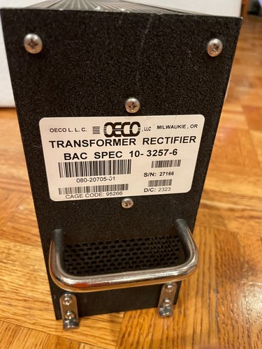 OECO 080-20705-01 BAC SPEC 10-3257-6 TRANSFORMER RECTIFIER (For Part)