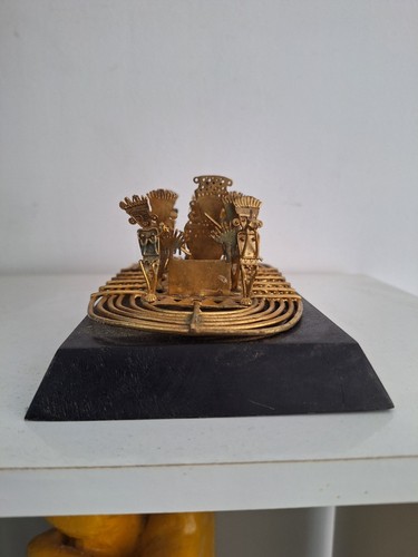 Radeau précolombien Balsa Muisca Bogota Colombie laiton Bronze Argent Plaqué 24K - Photo 11 sur 20