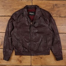 Vintage Wilsons Suede & Leather Bomber Jacket L 42 Mens 90s Brown Burgundy Lined