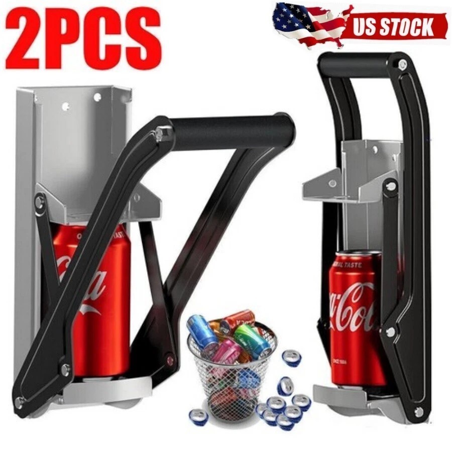 2X Can Crusher Wall Mounted Aluminum Can Crusher 16oz 12oz 8oz Heavy Duty Can~