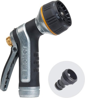 Metal Nozzle with QuickConnect Adapter Set Multi-Pattern Heavyweight for Garden