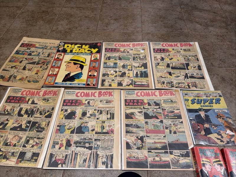 Vintage Dick Tracy Comic Lot Newspaper Sections DC Collector Edition
