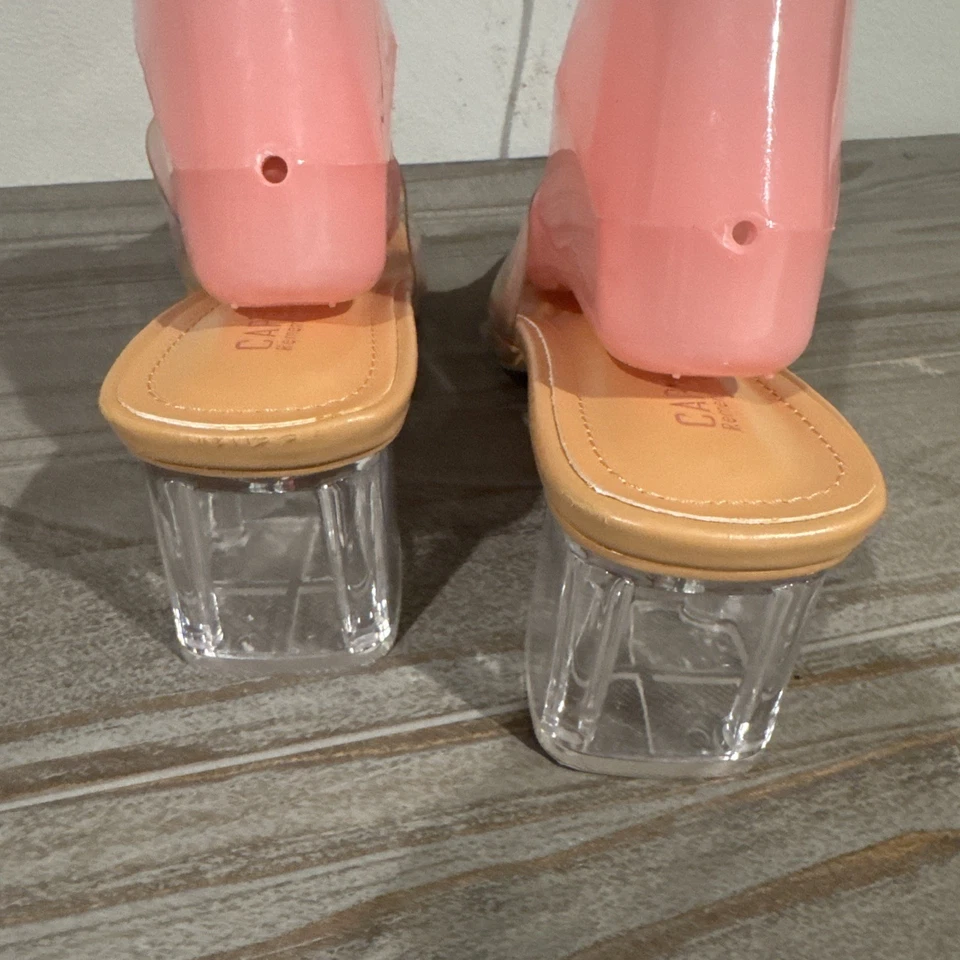 CAPE ROBBIN Angelic CLEAR SLIP ON Block Heels Sandal WOMEN Size 10 - Image 3 of 4