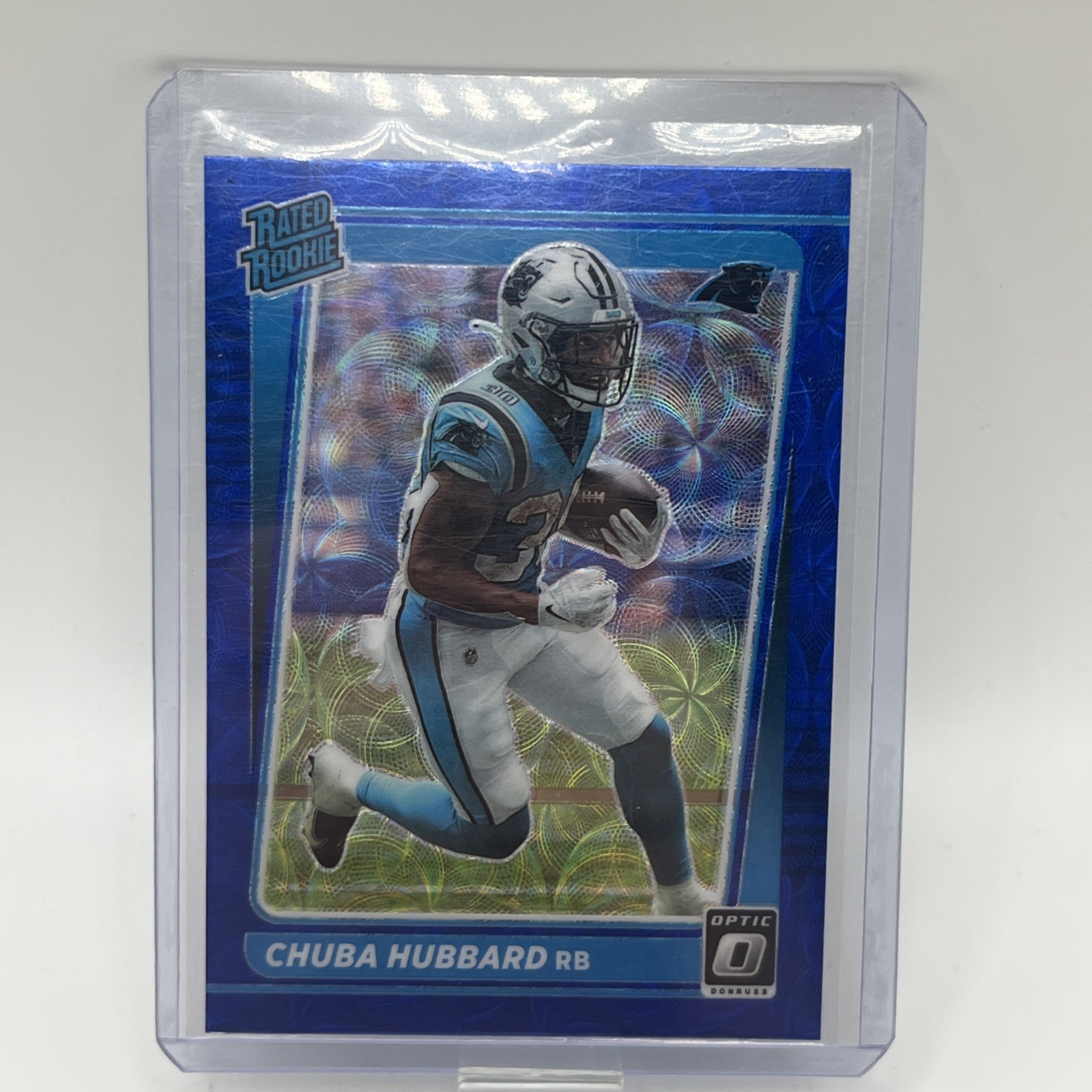2021 Panini Donruss Optic - Rated Rookie Chuba Hubbard #225 Blue Scope Prizm...